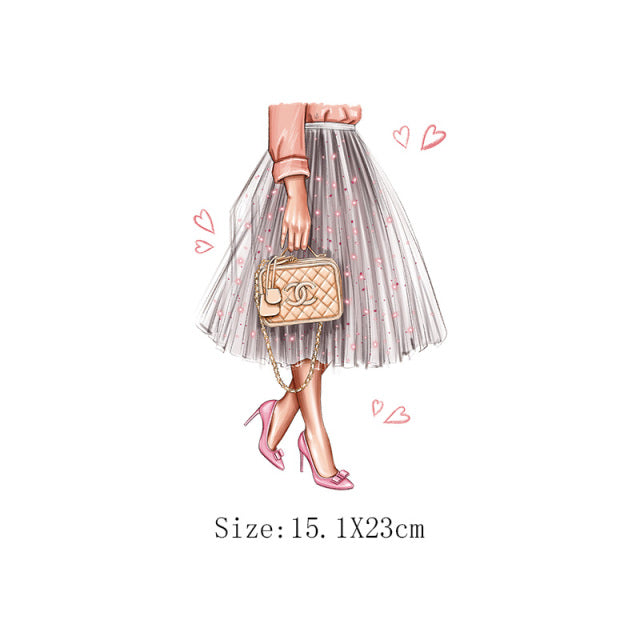 DIY Image Heat Transfer Iron on (Pink High Heels and Bag)