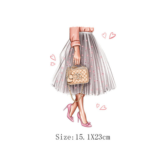DIY Image Heat Transfer Iron on (Pink High Heels and Bag)