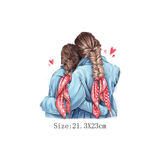 DIY Image Heat Transfer Iron on Mom and Daughter