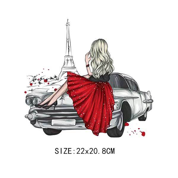 DIY Heat Transfer/ Iron on Image Transfer (Eiffel Tower/Lady)