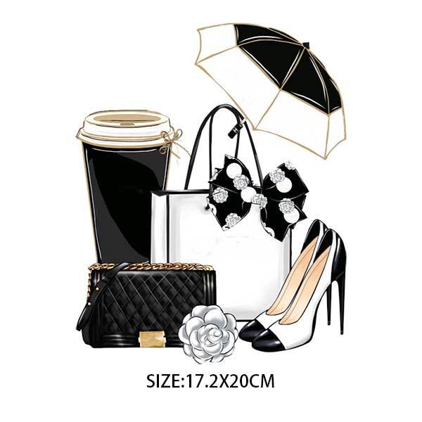 DIY Heat Transfer/Iron on Image Transfer (Umbrella, Coffee, Bags, High Heels)