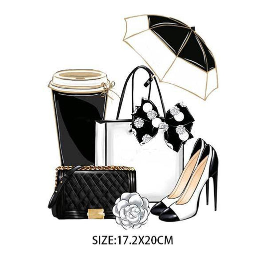 DIY Heat Transfer/Iron on Image Transfer (Umbrella, Coffee, Bags, High Heels)
