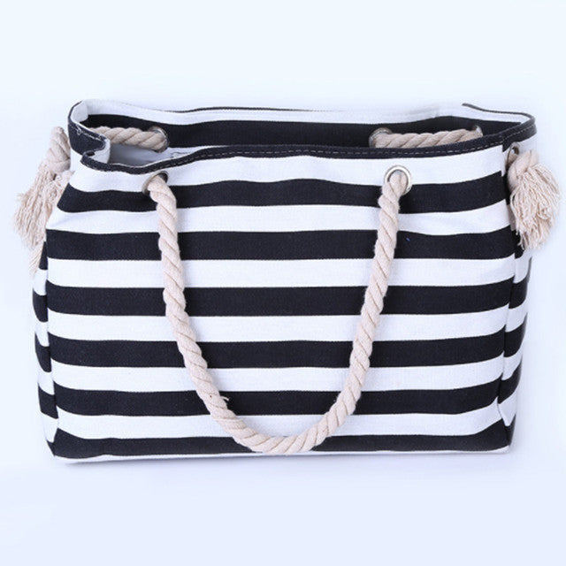 Canvass Stripe Shoulder Bag