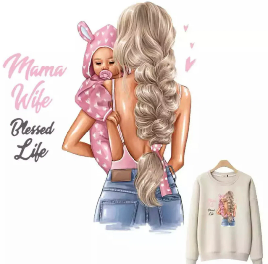 DIY Heat Transfer/Iron on Image (Mama, Wife, Blessed Life)