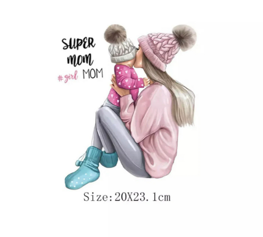 DIY Heat Transfer/Iron on Image (Super Mom #girl Mom)