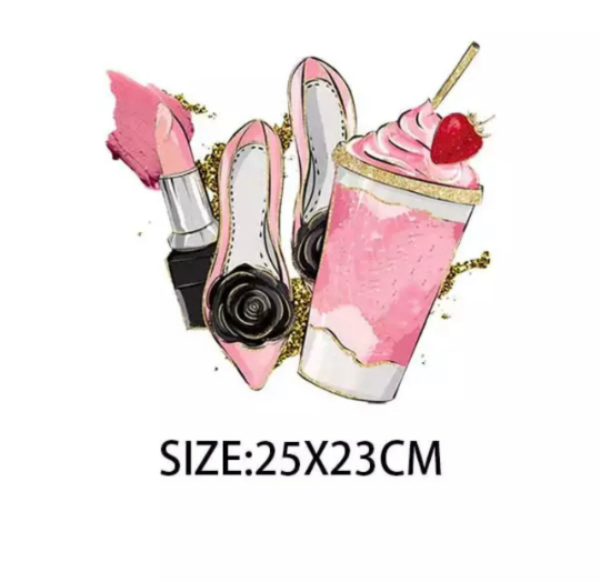 DIY Heat Transfer/ Iron on Image Transfer (Pink Lipstick, Shoes, Shake)