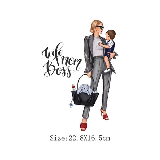 DIY Image Heat Transfer Iron on (Wife Mom Boss)