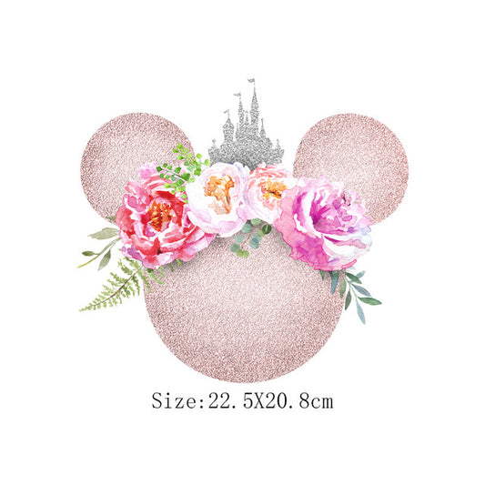 DIY Image Heat Press Transfer Iron on (Mickey Mouse Ears with Flowers)