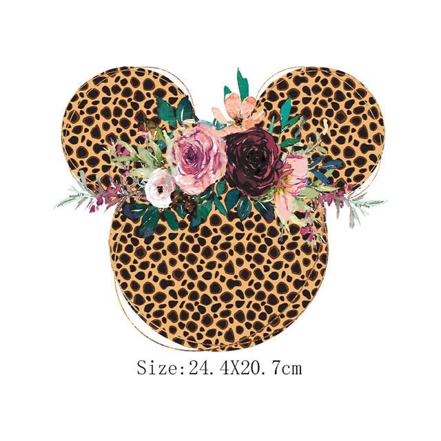 DIY Image Heat Press Transfer Iron on (Mickey Mouse Ears with Leopard)