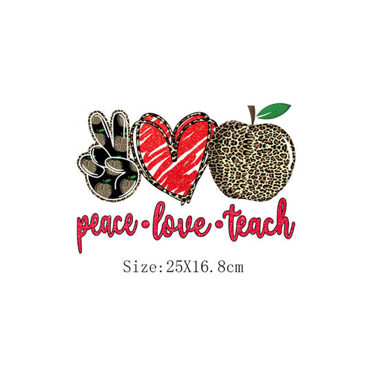 DIY Image Heat Transfer Iron on Transfer Peace Love Teach